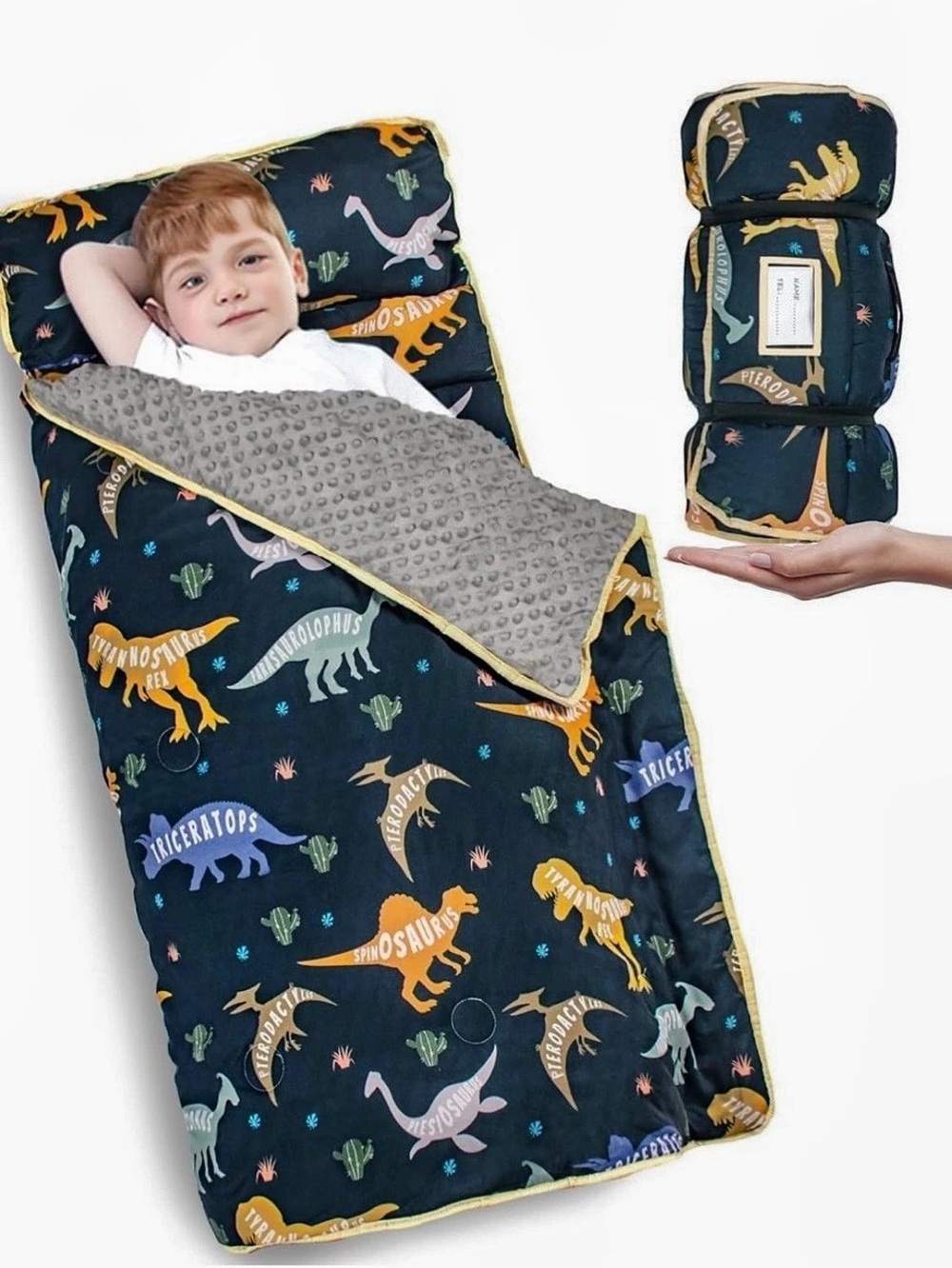 Dinosaurs Toddler Nap Mat with Pillow and Blanket